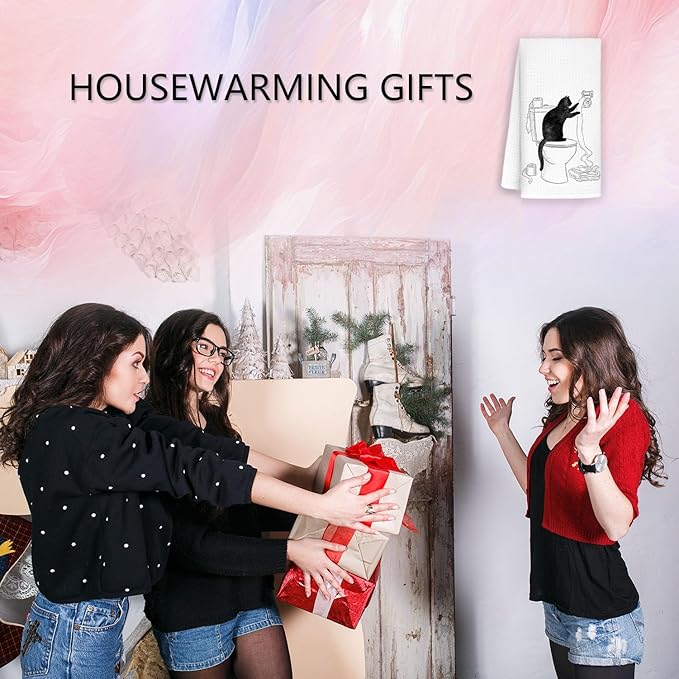 Funny cat Hand Towel for Bathroom,Black Cat Decor, cat Lover Gifts for Women, Cat Towels for Cat Lovers, Cat Bathroom Decor, Black cat Gifts for Women cat Lovers, 16x24