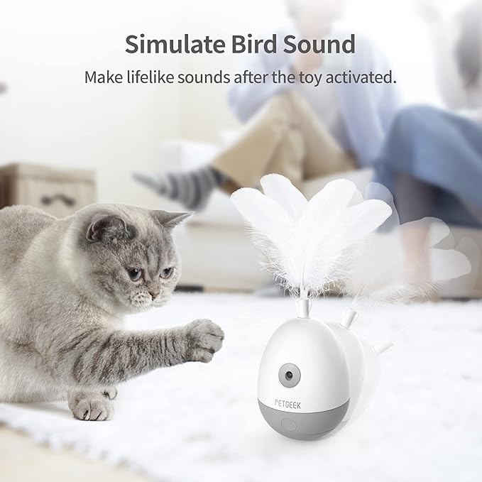 PETGEEK Laser Pointer Cat Toy Interactive Cat Toy for Indoor Cat Toys, Cat Laser Toy with Bird Squeaky, Cat Toy with Cat Wand Replacement, Best Gift for Birthday, Thanksgiving, Christmas, New Year