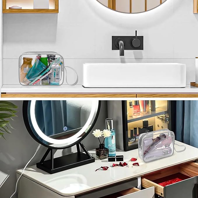 ANRUI Makeup Bags Clear Cosmetic Bag for Women Small Makeup Pouch for Girls/Kids Travel Toiletries Organizer Bags Waterproof Travel Liquids Storage Bags