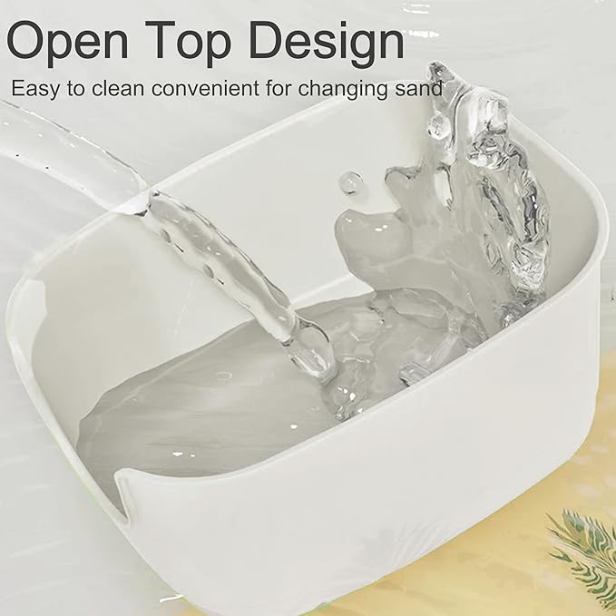 High Sides Cat Litter Box 24.6''Lx18.3''Wx12.2''H Jumbo Cat Litter Pan for Multi Cats Households, Extra Large Open Big Cat Litter Box with High Wall Anti-Splashing Kitty Litter Box(Pack of 2)