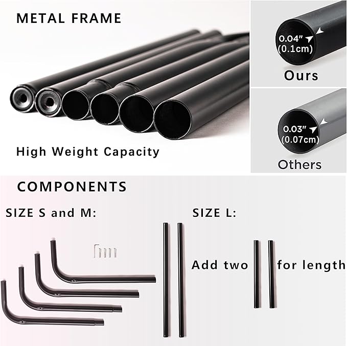 Elevated Dog Bed with Metal Frame, Raised Dog Bed with Waterproof Mesh, Dog Cot with No-Slip Rubber Feet, Portable Pet Bed. (M, Black)