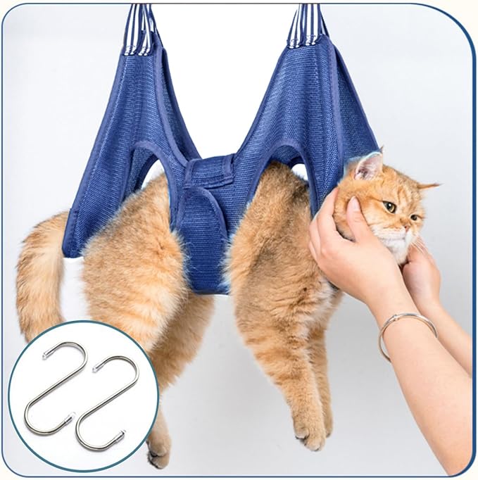 Cat and Dog Grooming Hammock with Safety Belt for Nail Clipping、Grooming,Cat Bathing Bag for cat Nail Trimming,Pet Claw Care Bag, Dog Grooming Harness（XS,Be Sure to Check The Size Chart）