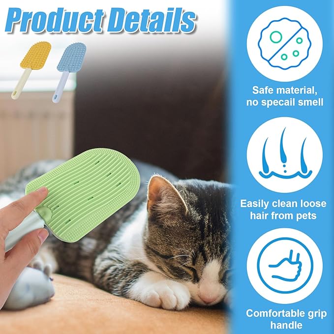 3pcs Cat Tongue Combs, Double Sided Cat Grooming Tongue Brush with Comfort Grip Handle Cat Tongue Licking Hair Comb Pets Shedding Brush for Grooming Hairballs & Keeping Clean