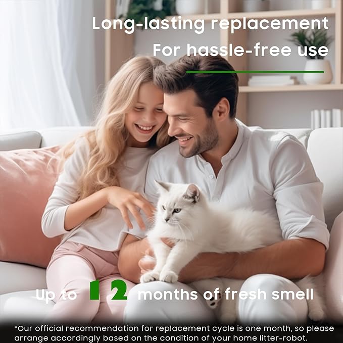 12 Pack Carbon Filters Compatible with Cat Automatic Litter Box Robot 3, Thick Replacement Filters to Absorbs Odors Controls Moisture Keeps Home Smelling Fresh