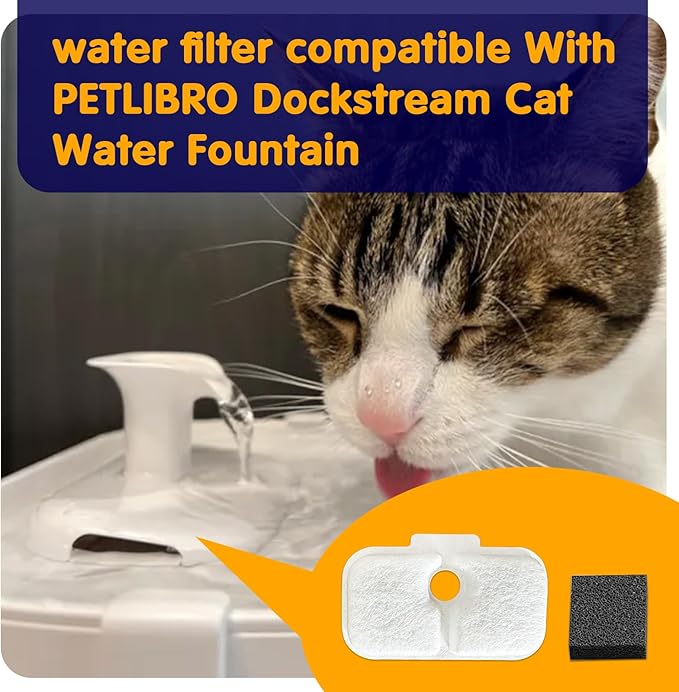 4PCS Cat Water Fountain Filter Replacement for Petlibro - Pre-Filter Sponges Compatible with PLWF105, PLWF115, PLWF005 - Keep Your Pet's Fountain Clean and Fresh with PET STANDARD Filters