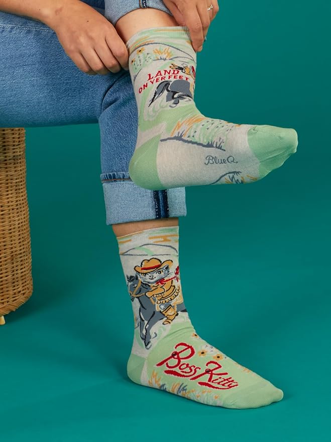 Blue Q Women's Funny Novelty Crazy Crew Socks with Sayings