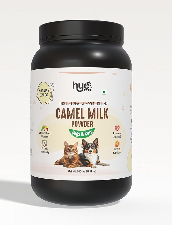 HYE FOODS Lower Blood Glucose and Boost Omega-3 with Camel Milk Powder for Dogs Food and Cats Food | 500g