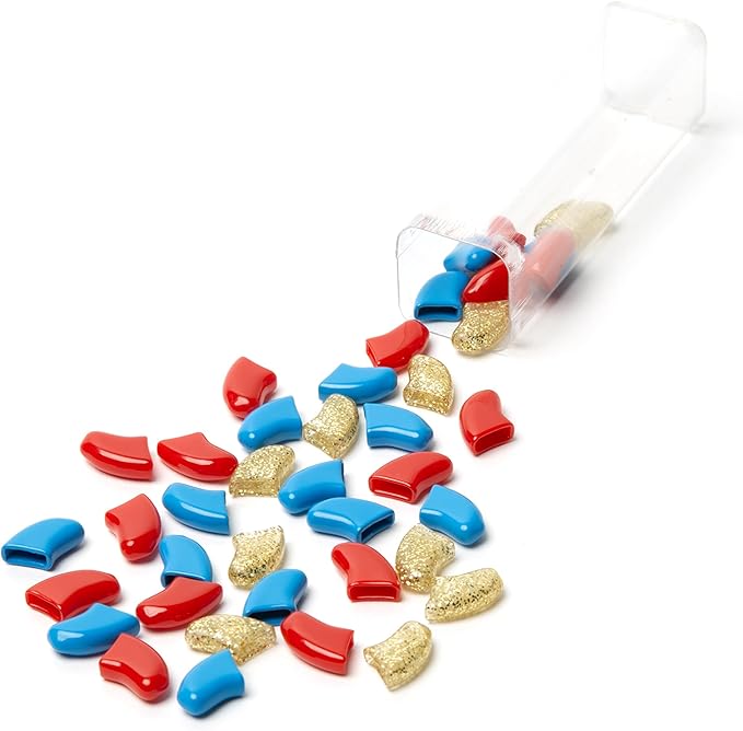 Soft Claws Nail Caps for Dogs with Non-Slip Design Made in USA - 40 Dog Nail Covers for Long-Lasting Protection of Floors and Furniture - Fourth of July (Red, Blue & Gold Sparkle), XXL