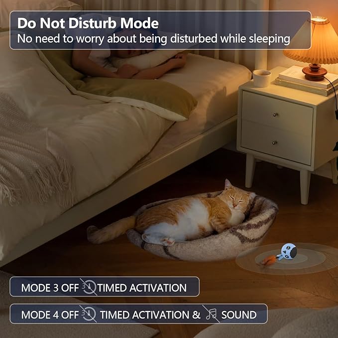 ORSDA Cat Toys, Interactive Cat Toys for Indoor Cats Automatic Moving Ball Bird for Bored Indoor Adult Cat Kitten Toys Ball, Motion Activated Fast Moving Chirping Stimulating Light, 2 Tails (Blue)