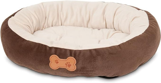 Petmate 290206 Aspen Pet Oval Cuddler Pet Bed, 20" x 16", Chocolate Brown