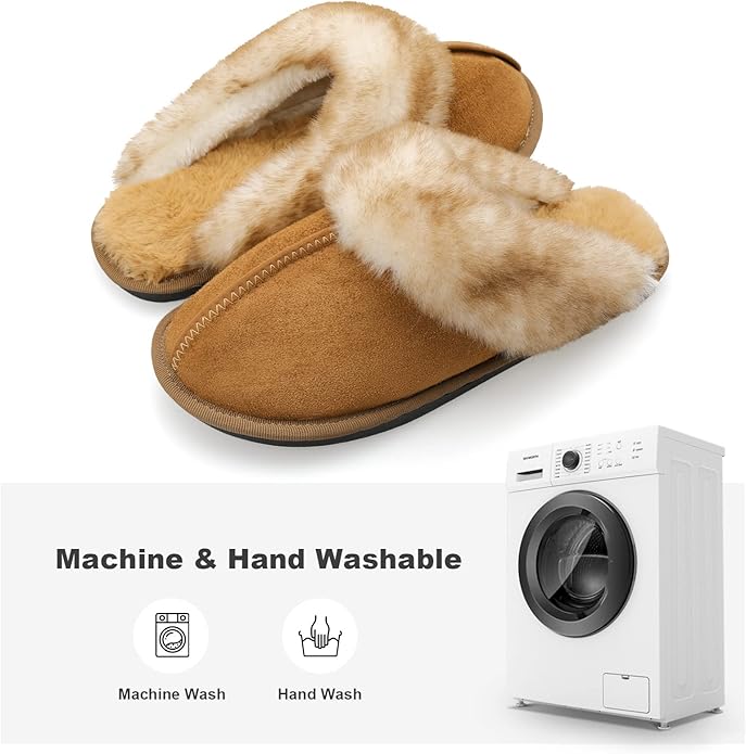 Besroad Winter Fuzzy House Slippers Sandals Plush Faux Fur Fluffy Flats Slippers Warm Slide Shoes for Women