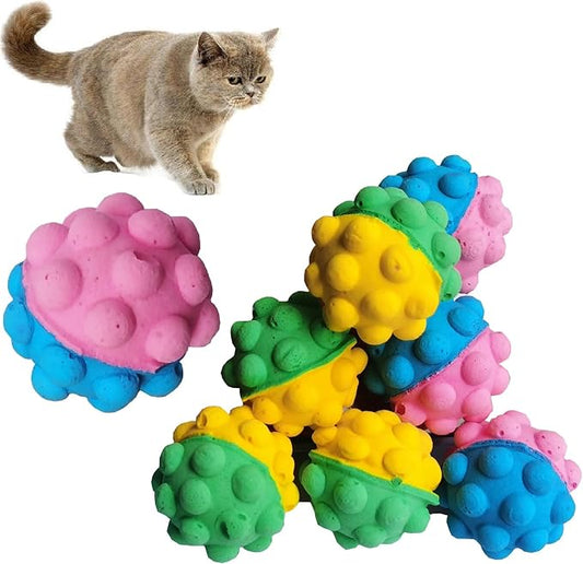 Pet Ball Foam Sponge Ball Cat Toy Soft Bouncy Noise Free (Fun Softball)