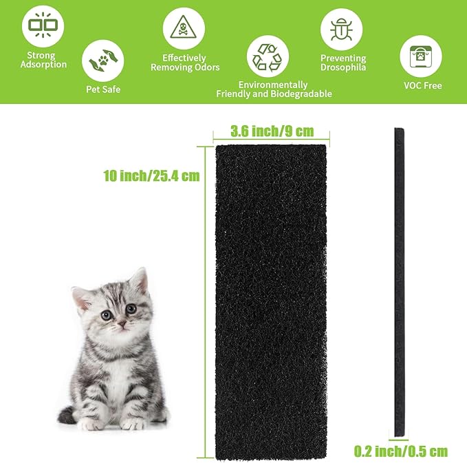 14 Pack Cat Litter Box Charcoal Filters Compatible with Litter-Robot 3, Activated Carbon Litter Box Filter for Litter-Robot 3 Self Cleaning Cat Litter Box, Thickened and Durable