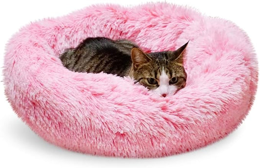 Whiskers & Friends Cat Bed, Cat Beds for Indoor Cats Washable, Small Dog Bed Calming Pet Bed, Cat Beds & Furniture, Large Cat Bed, Kitty Kitten Bed