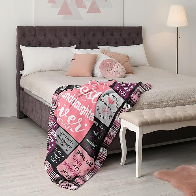 Granddaughter Gifts from Grandma Grandpa Nana, Christmas Graduation Birthday Gifts for Granddaughter Blanket 60"x50"