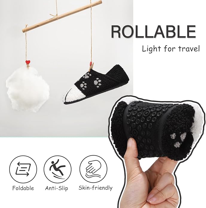 ATHMILE House Slippers for Women Men Indoor Barefoot Slippers Socks Furry Slip on House Shoes Cozy Comfy Slippers for Home Bedroom Travel Yoga