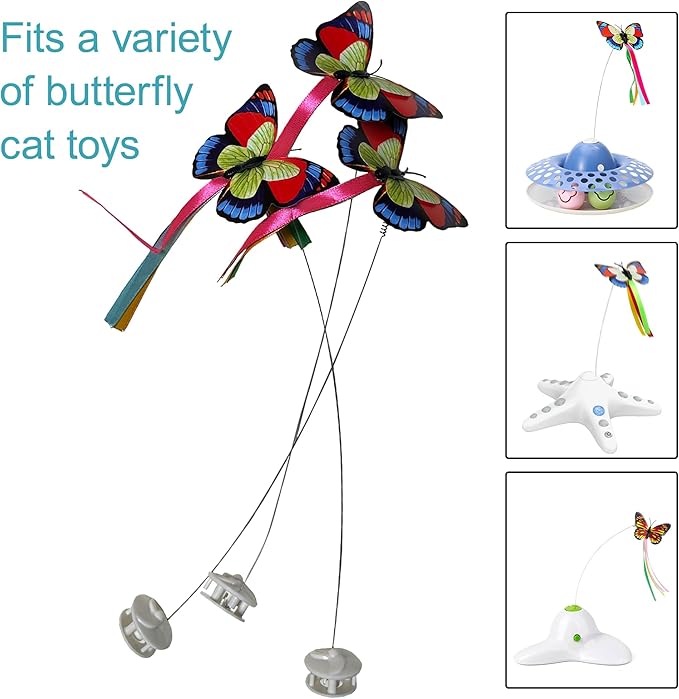 Caroline's Cats Fluttering Butterfly Cat Toy Refill, Replacement Butterflies, Fits All for Paws and Several Other Brands