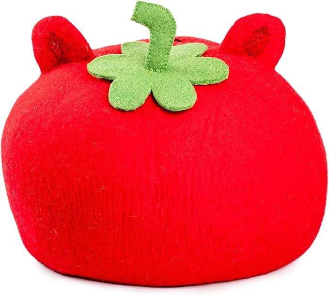 Luxurious Eco-Friendly Merino Wool Cat Cave Bed Sloth - Foldable Hideaway Pod for Indoor Cats - Premium Felt Kitten Beds - Covered Cat House for Ultimate Cozy Comfort by Woolygon