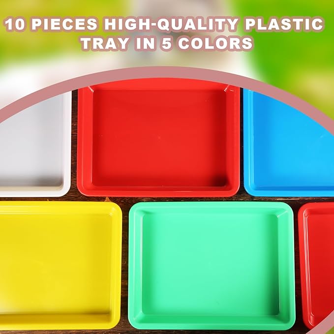 10pcs Kitten Litter Box, Plastic Cat Litter Trays Colorful Kitten Litter Pan Cat Waste Tray for Indoor Kittens (5 Colors)