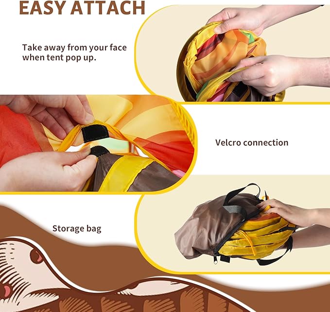 Cat Tunnel Toy and Cubes Combo Cat Tunnels for Indoor Cats Tube with Play Ball,Interactive Crinkle Collapsible Tent for Hiding Hunting and Resting, All in One Set of 3, Pizza