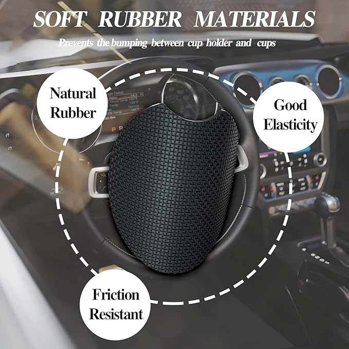 Car Coasters for Cup Holders,2 Pack Skull Skeleton Hand Car Cup Holder Coasters,2.75" Universal Size Anti Slip Rubber Mat,Middle Finger Skeleton Hand Skull Gifts for Women,Men,Mom