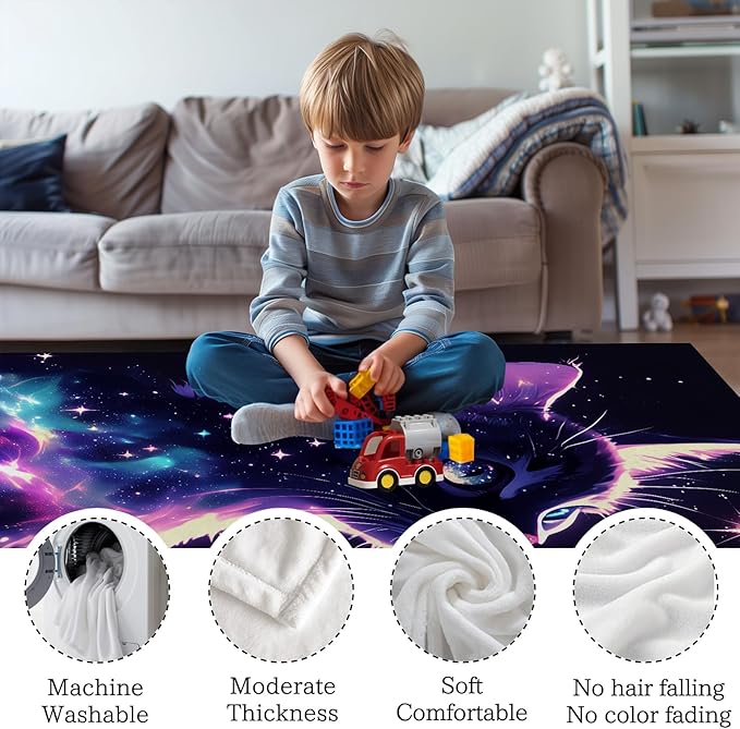 Cat Gifts Blanket, Cat Gifts for Women Girls Kids Cat Lovers, Black Cat Gifts, Cat Mom Gifts, Funny Galaxy Cat Blanket, Pink Purple Space Cat Sparkle Starry Stars,50"x40"