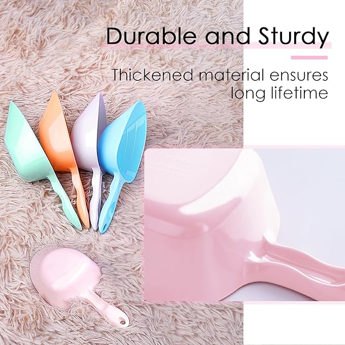 Melamine Pet Food Measuring Scoop, 1 Cup 1/2 Cup 1/4 Cup with Clear Measurement Lines for Dog, Cat, Bird, and Rabbit, Durable, Ergonomic Handle, Dishwasher safe-Pink