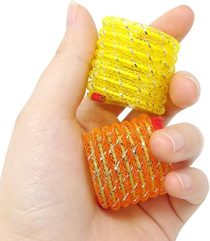 Honbay 4PCS Random Color Cat Spring Toy Stretchable Coil Pet Play Toy