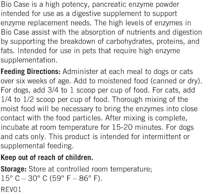 Bio Case - Pancreatic Enzymes for Dog & Cat - 12 Oz Powder (Formerly Thomas Labs BioCase)