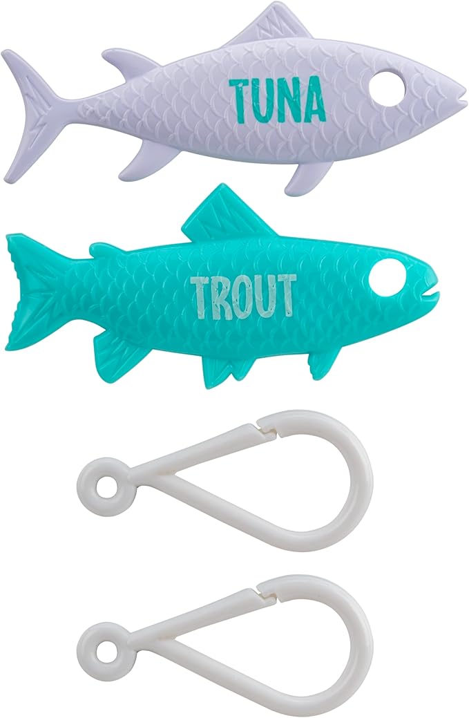Cat Caster Fishing Pole Toy | Tangle Free, Retractable & Easy to Store. Includes Two Interchangeable Teaser Toys | The Ultimate Gift for Kitty Lovers, Fish Bone