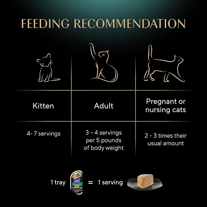 Sheba Perfect Portions Paté Adult Wet Cat Food Trays, Signature Seafood Entrée, Easy Peel Twin-Pack Trays (24 Count, 48 Servings)