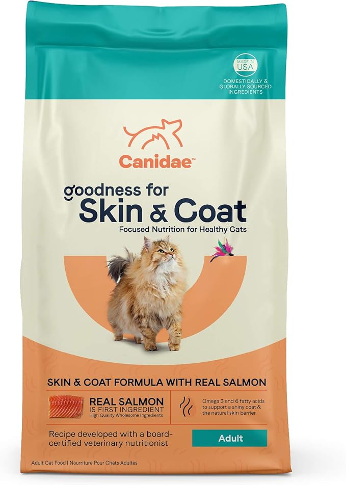 Canidae Goodness for Skin and Coat, Premium Adult Dry Cat Food with Real Salmon, 10 lbs.