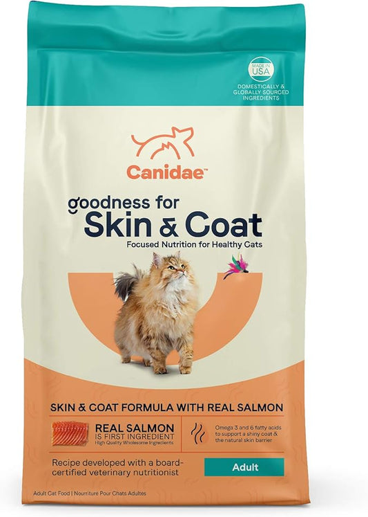 Canidae Goodness for Skin and Coat, Premium Adult Dry Cat Food with Real Salmon, 10 lbs.
