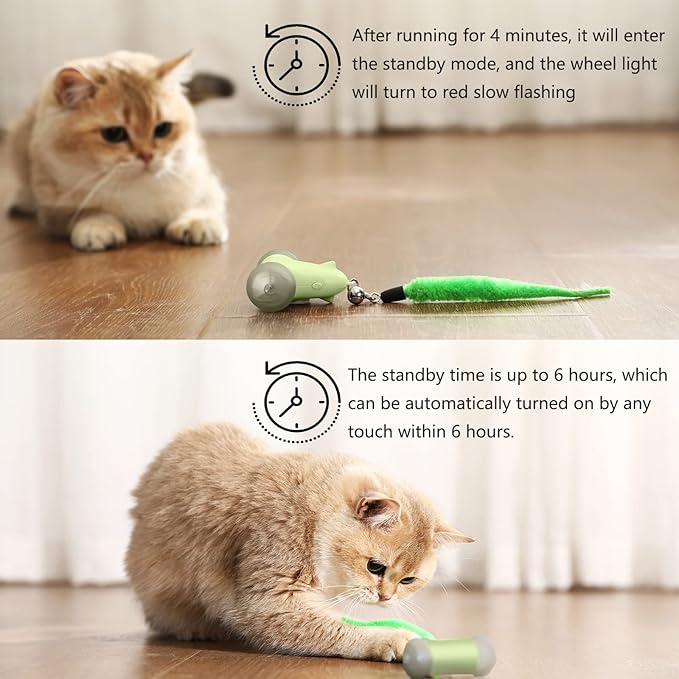 CZPET Cat Toys Kitten Jump Exercise Interactive Replaceable Elastic Automatic Toy Funny Cat Teaser Various Developmental Puzzle Toys Feather Mouse