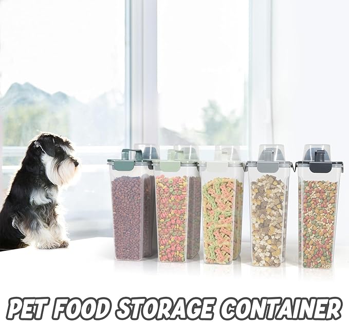 10-14 LBS airtight dog food storage container,cat food storage container with Upgraded Large Nozzle BPA-Free,pet food storage containers For Rice,Grain,Pet Food,Flour, Dog Treat Storage-2 pack green.