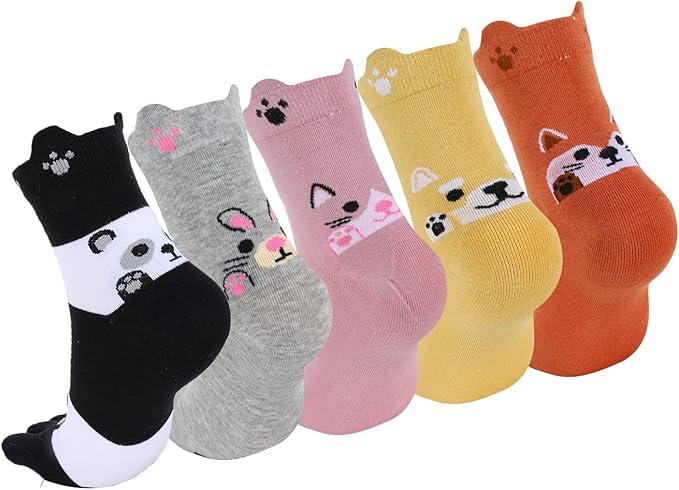 Benefeet Sox Funny Toe Socks Women Five Finger Socks Girls Cute Toe Seperated Cotton Socks Running Athletic Christmas Gifts