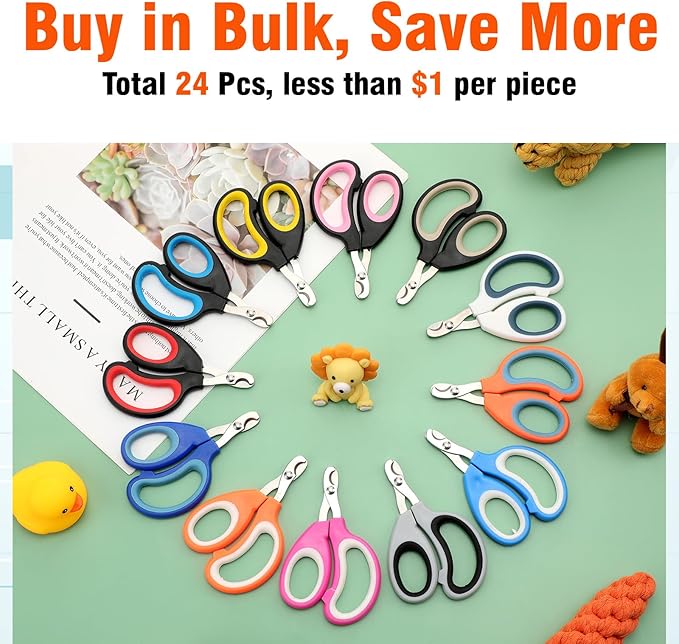 24 Pcs Cat Nail Clipper Bulk Kitten Claw Trimmer Pet Nail Cutter Claw Care for Cattery Cat Breeders Groomers Nonprofit Organization and Charity