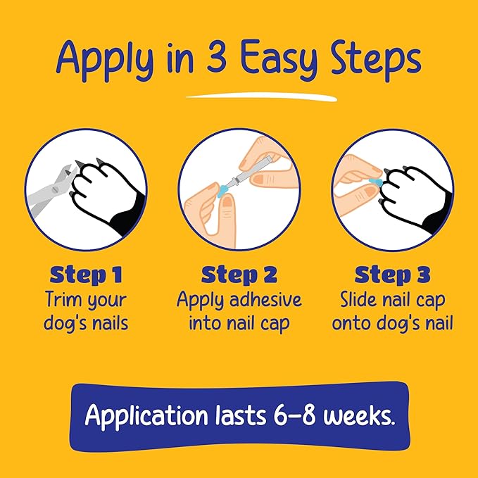 Soft Claws Canine 40-Pack Summer Colors Dog Nail Caps Kit, Medium, Red and Blue