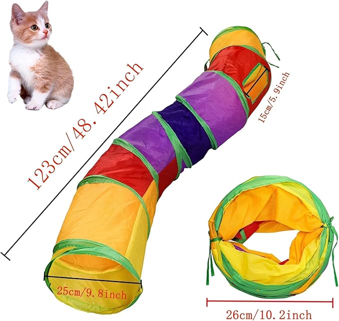 Cat Tunnel,Rabbit Tunnel,Cat Tunnels for Indoor Cats,Peekaboo Cat Cave,for Cats, Puppy, Kitty, Kitten, Rabbit