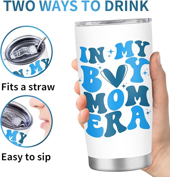 Boymom In My Boy Mom Era Tumbler - 20oz, Perfect New Mom Gift for Mothers Day, Birthdays, Christmas