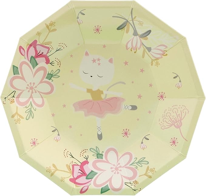 Cat Ballerina Party Plates (Set of 8)| Ballerina Birthday Party | Cat Paper Plates | Ballerina Paper Plates | Cat Birthday Party