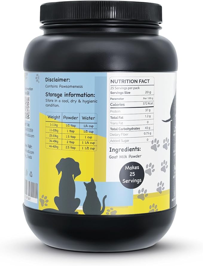 HYE FOODS Goat Milk Powder for Pets | Super Milk | Nutrient-Rich Milk Supplement for Happy and Healthy Dogs Food and Cats Food 500g | 17.6oz
