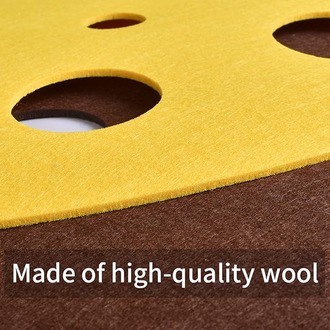 Cat Tunnels for Indoor Cats,Cat Tunnel Mat DIY Cat Play mat for Kittens Felt Cloth Random Combinations and Infinite Extension,Foldable,for Cats Dogs and Rabbits (Coffee&Yellow)