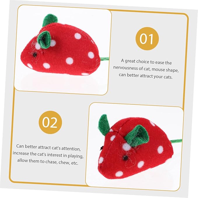 PRETYZOOM 5pcs Mouse Cat Toy Chew Toy Cat Mouse Toy Toys for Kittens Cat Mice Toys Toys Pet Toys Kitten Toys Fruit Toys Cartoon Fruit Mice Toys Cat Toys Bite Pet Supplies Plush