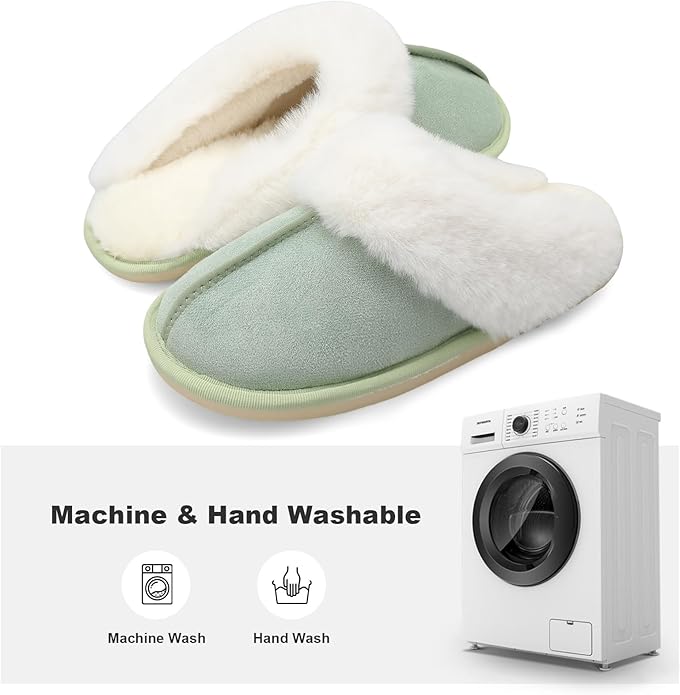 Besroad Winter Fuzzy House Slippers Sandals Plush Faux Fur Fluffy Flats Slippers Warm Slide Shoes for Women