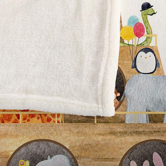 Mugod Ship with Animals Throw Blanket Children's Watercolor Illustration of a Cute Noah's Ark with Animals Decorative Soft Warm Cozy Flannel Plush Throws Blankets for Baby Toddler Dog Cat 30 X 40 Inch