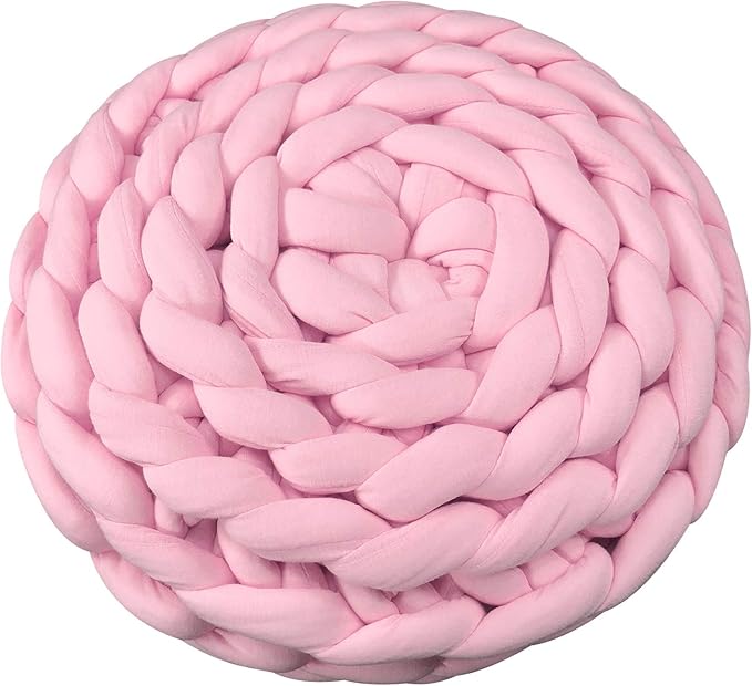 Lucky Monet Cat Basket Bed Cotton Knitted Round Pet Beds for Cats Cute Boho Cat Pet Bed Warm Woven Cat Nest for Puppy Kitten Cats Dogs (11.8", Pink)