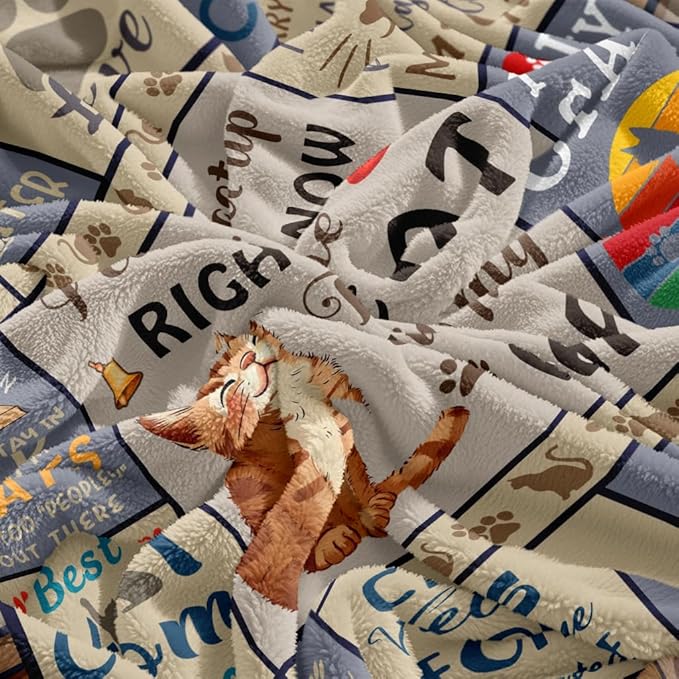 Cat Mom Gifts, Cat Lover/Lady Gifts for Women, Cats Presents for Women Throw Blanket 50"x60"