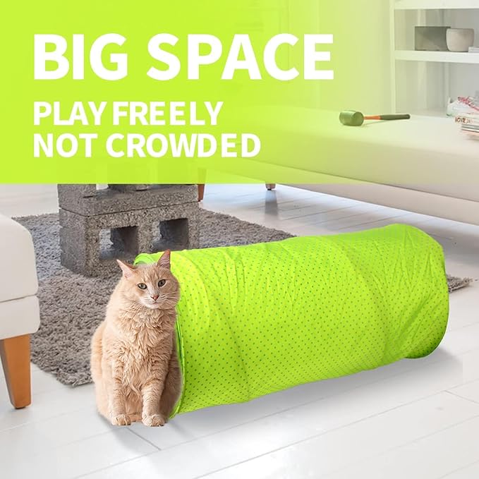 PAWISE Cat Tunnel Tube, Cat Toys Collapsible, Cat Play Tent Bed Indoor Pop-up Pet Tube Interactive Toy for Cat Puppy Kitten Rabbit (Color Random)(Tunnel)