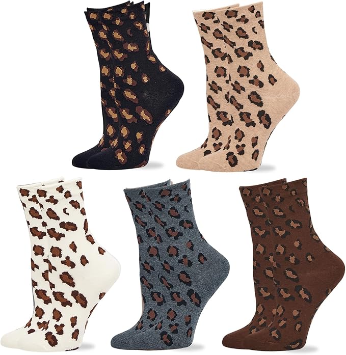 Benefeet Sox Cute Crew Socks for Women Girls Novelty Funny Patterned Socks Colorful Kawaii Cotton Casual Calf Sock 5 Pairs